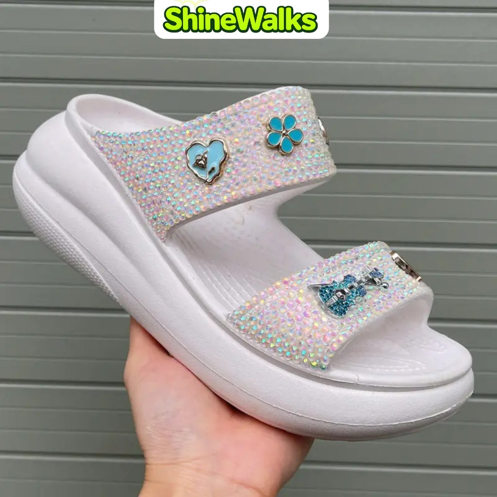 Sparkle Bloom Platform Sandals