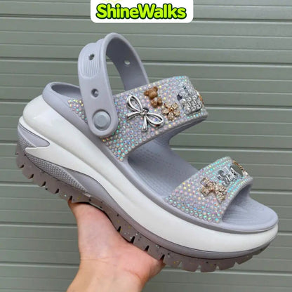 Pearl Grace Dual-Strap Platform Sandals