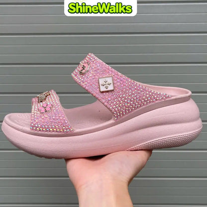 Sparkle Bloom Platform Sandals