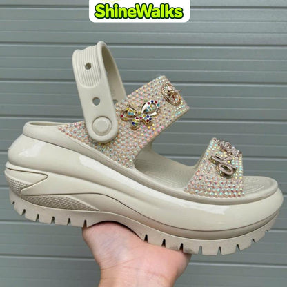 Pearl Grace Dual-Strap Platform Sandals