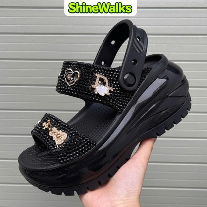 Pearl Grace Dual-Strap Platform Sandals