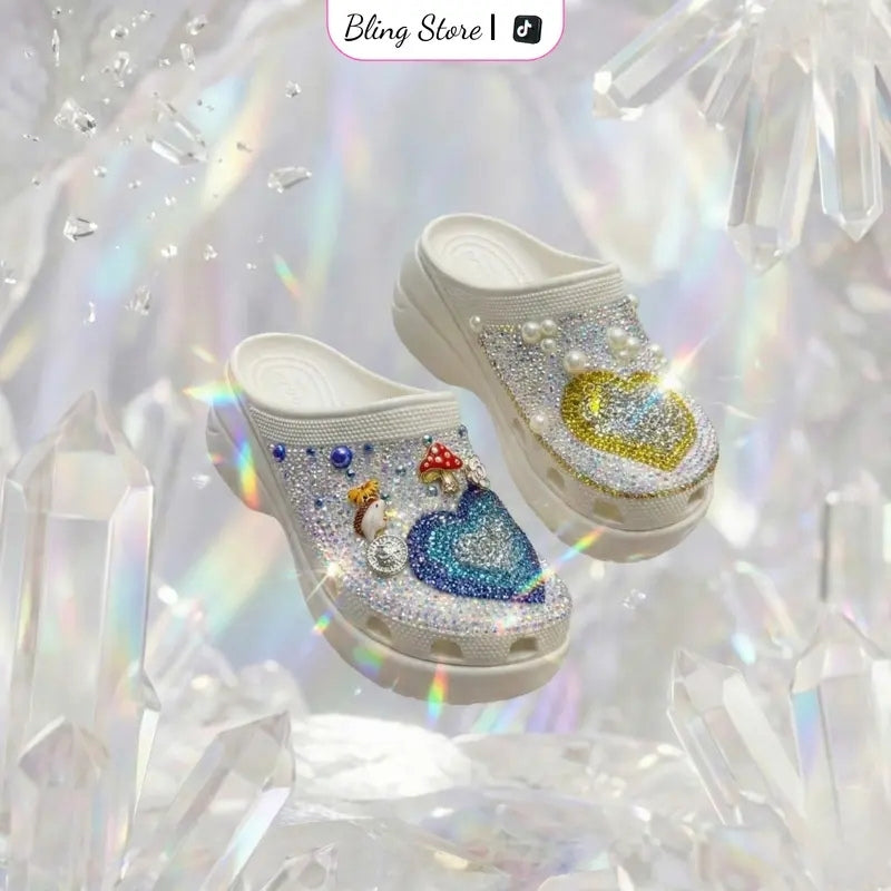 Crystal Heart Clogs