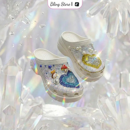 Crystal Heart Clogs