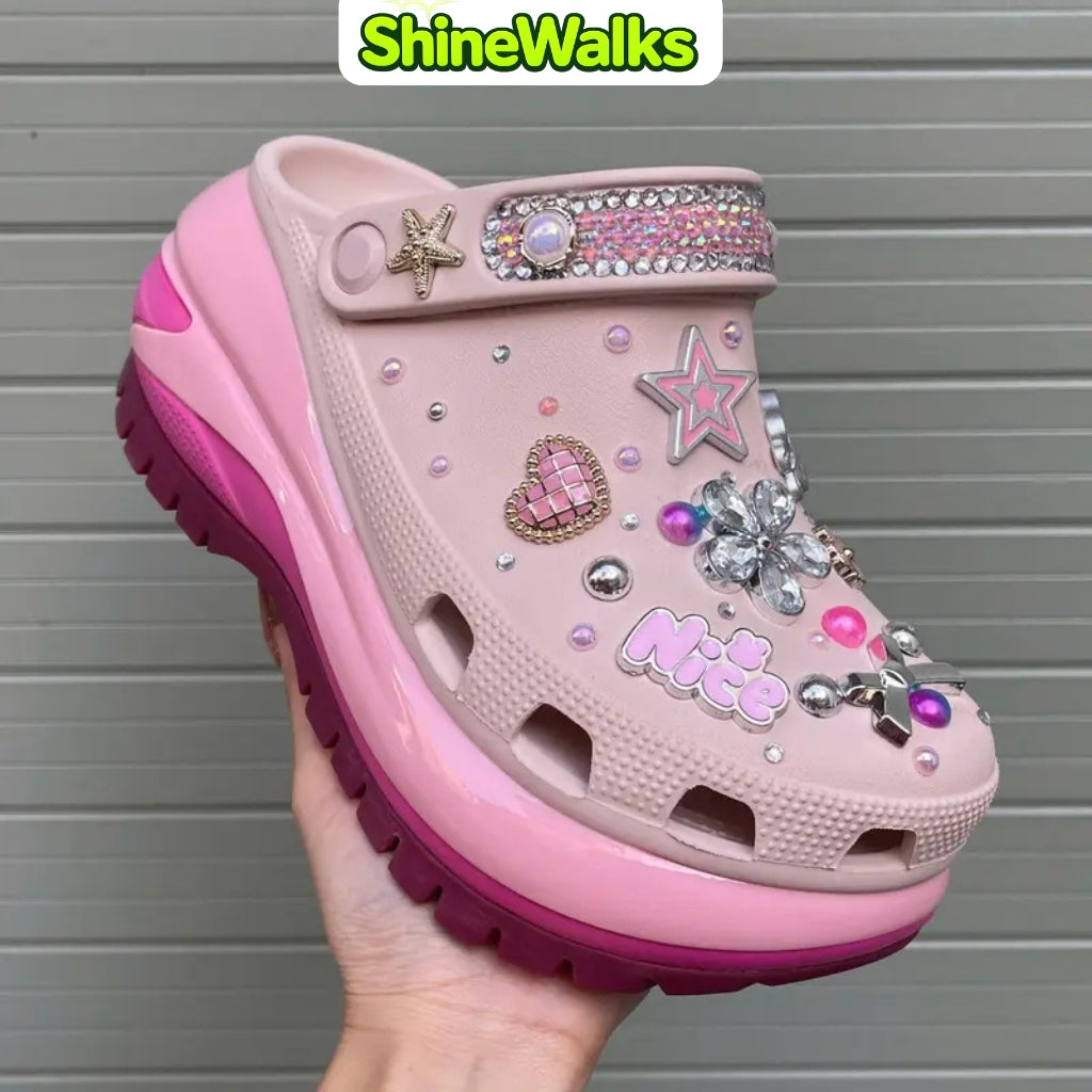 Soft Glow Charm Platform Clogs