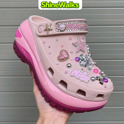 Soft Glow Charm Platform Clogs