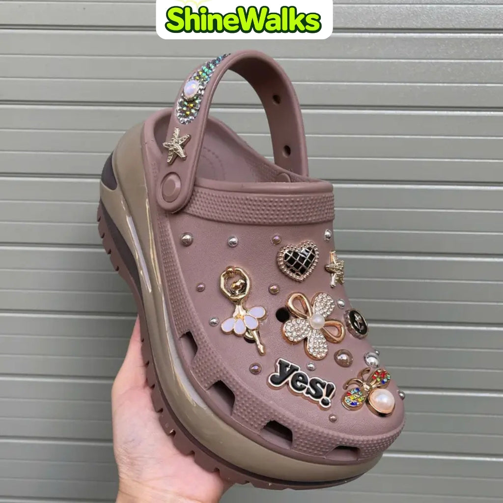 Soft Glow Charm Platform Clogs