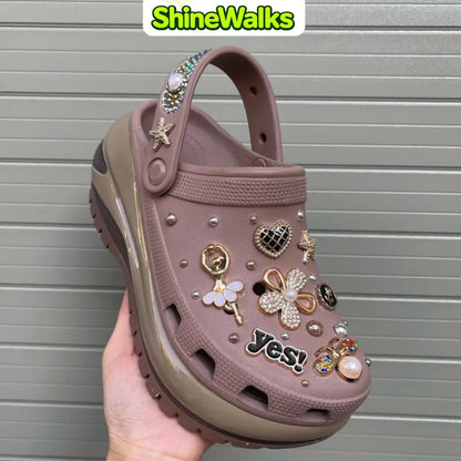 Soft Glow Charm Platform Clogs