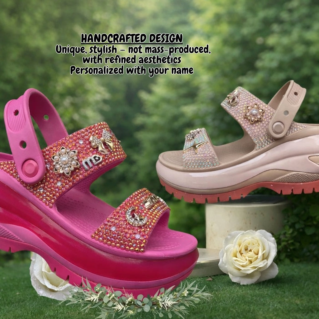 Pearl Grace Dual-Strap Platform Sandals