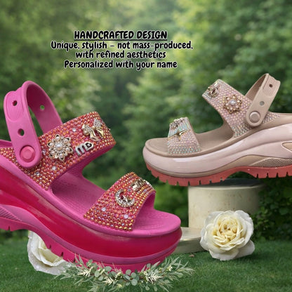 Pearl Grace Dual-Strap Platform Sandals