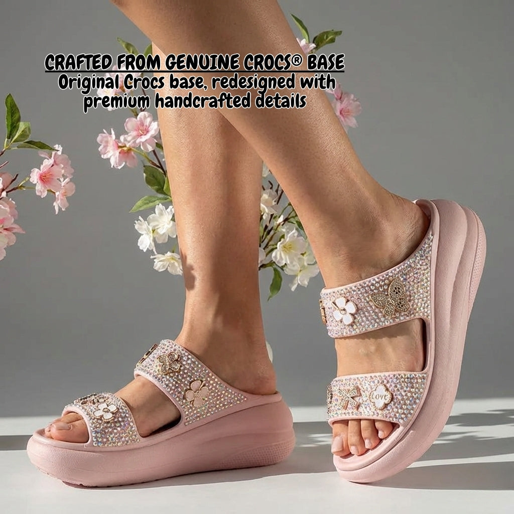 Sparkle Bloom Platform Sandals