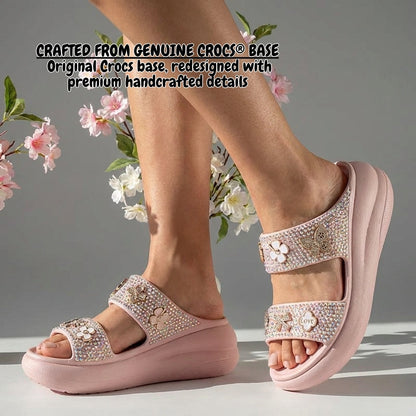 Sparkle Bloom Platform Sandals