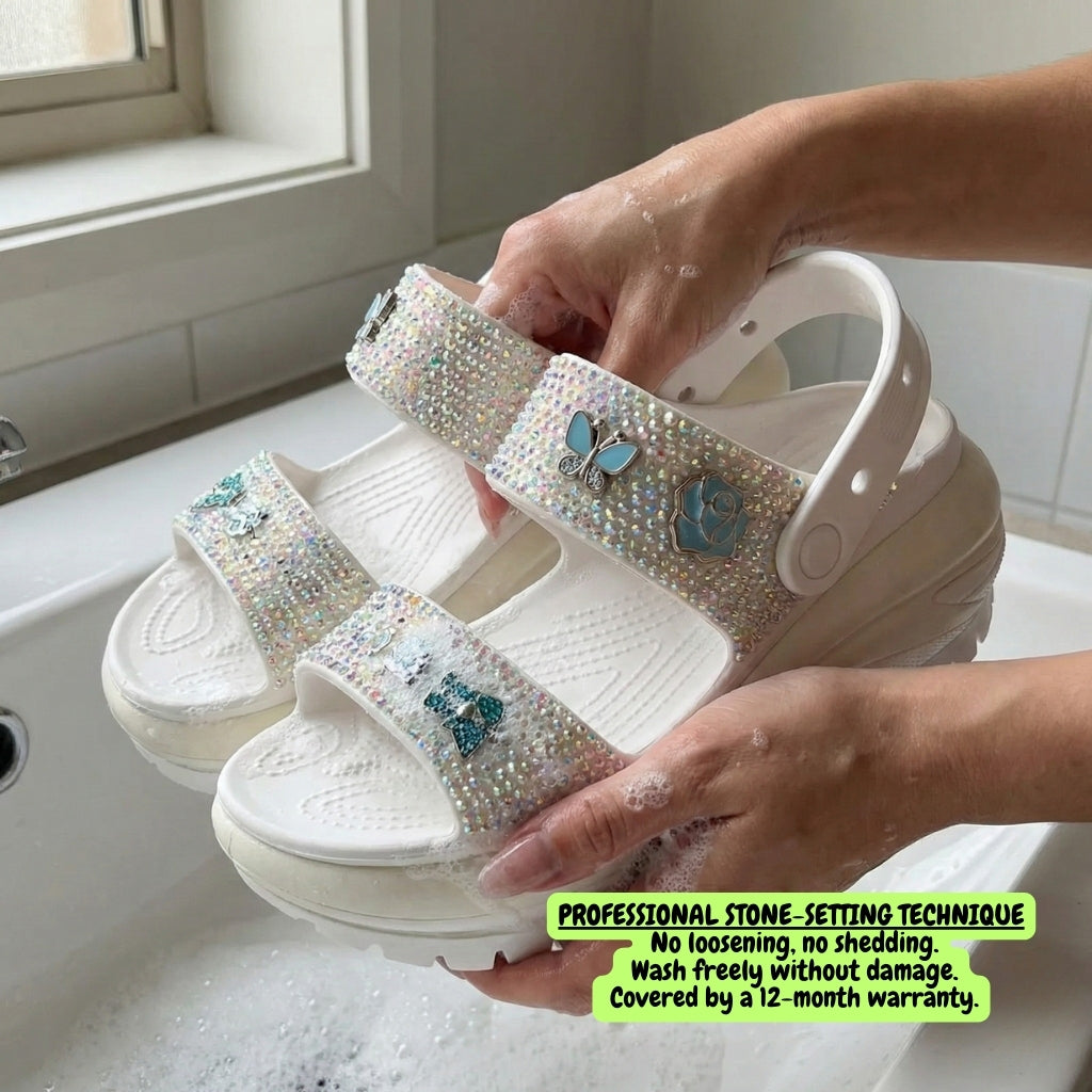 Pearl Grace Dual-Strap Platform Sandals