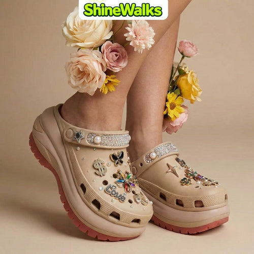 Soft Glow Charm Platform Clogs