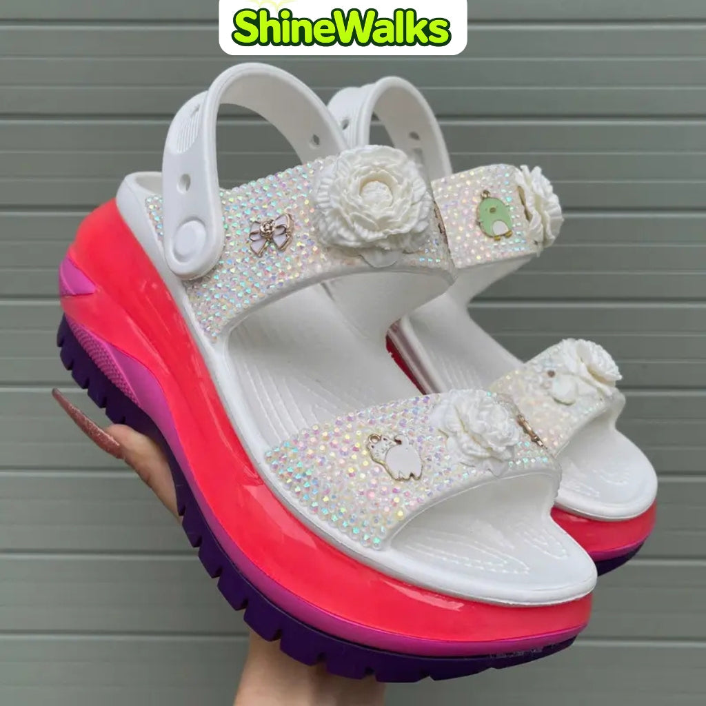 Pearl Grace Dual-Strap Platform Sandals