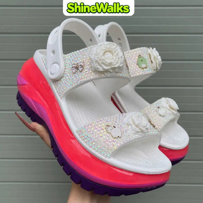 Pearl Grace Dual-Strap Platform Sandals