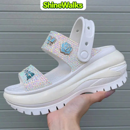 Pearl Grace Dual-Strap Platform Sandals