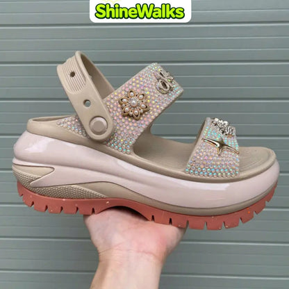 Pearl Grace Dual-Strap Platform Sandals