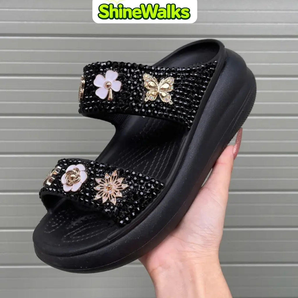 Sparkle Bloom Platform Sandals
