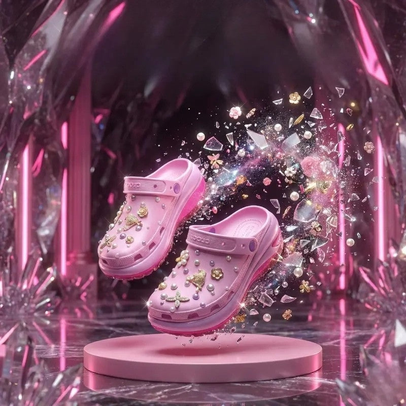 Mega Crystal Lift Clogs (8cm Platform)