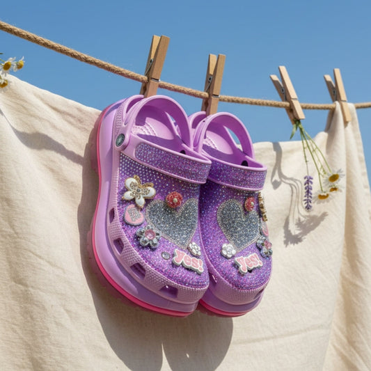 Crystal Heart Clogs